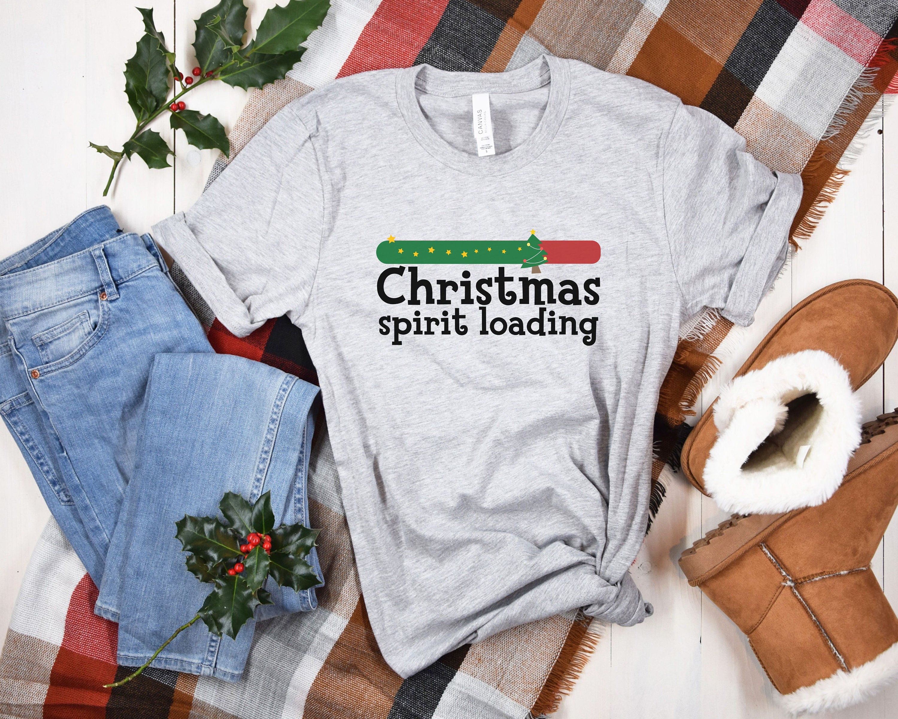 Discover Christmas Spirit Loading Shirt, Funny Christmas Shirt