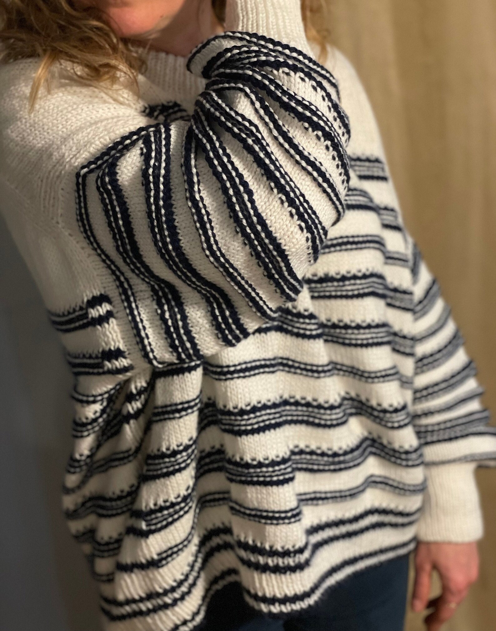 OVERSIZE CREW NECK PATTERNED SWEATER