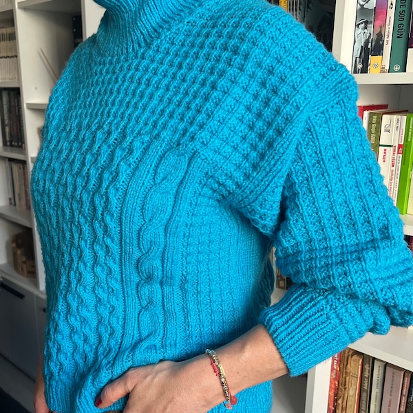 Knit Blue Sweater - Etsy