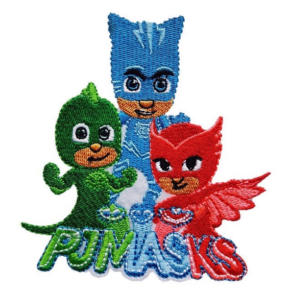 6,7 x 6,7 cm PJ MASKS GEKKO 2 Disney Iron on patches green Application E