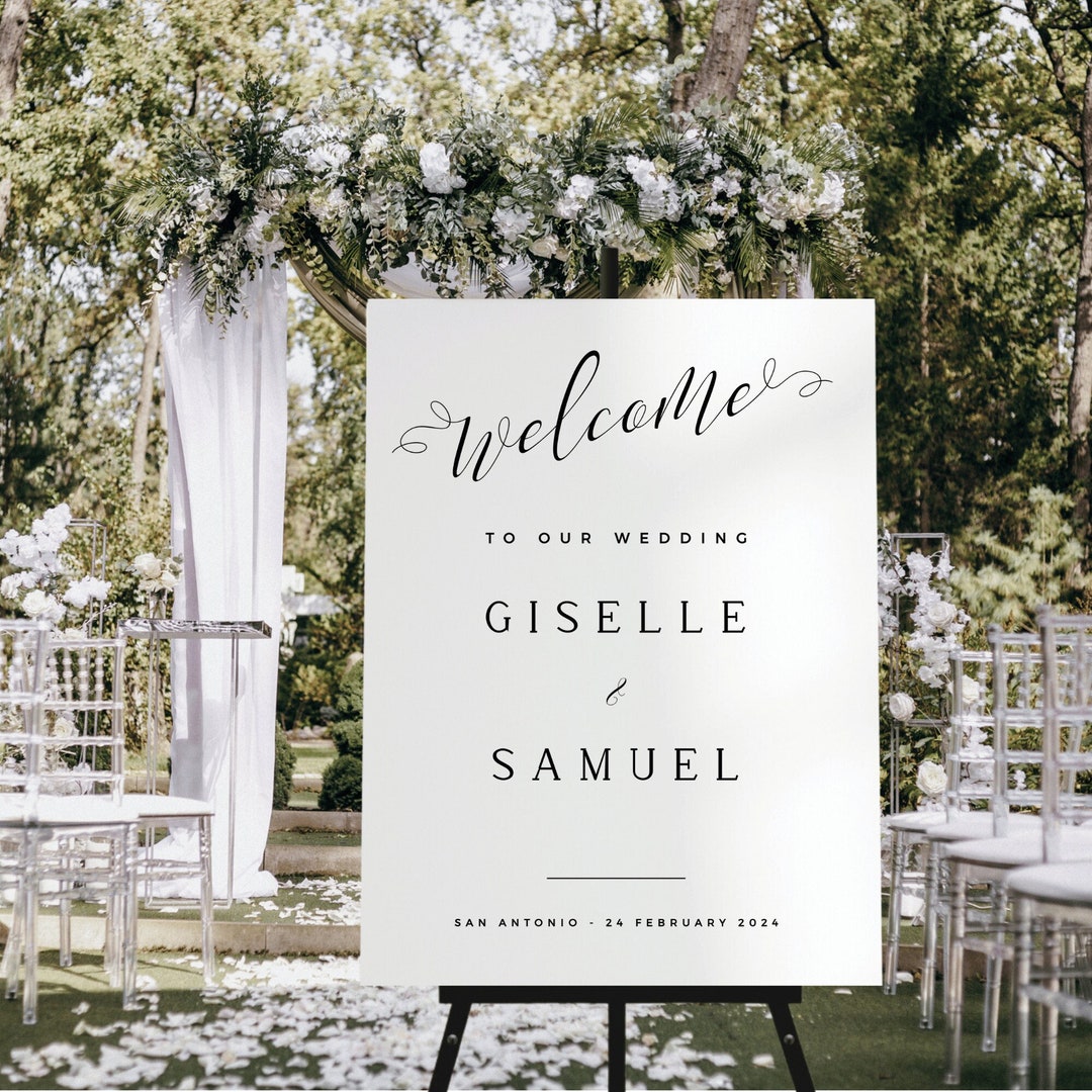 Wedding Welcome Sign Template Download, Printable Wedding Sign, Modern ...