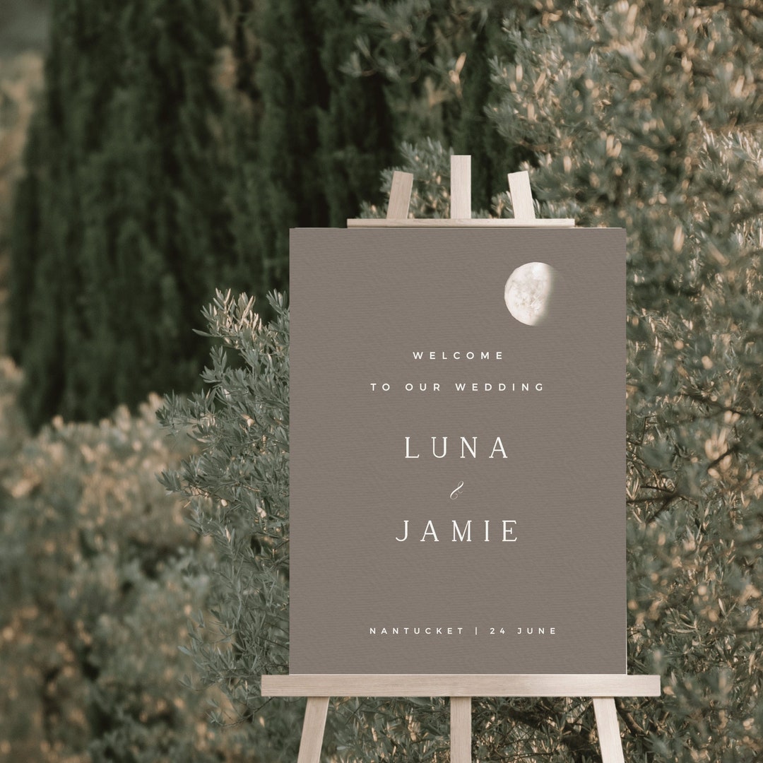 Wedding Welcome Sign, Editable Template Download, Celestial Wedding ...