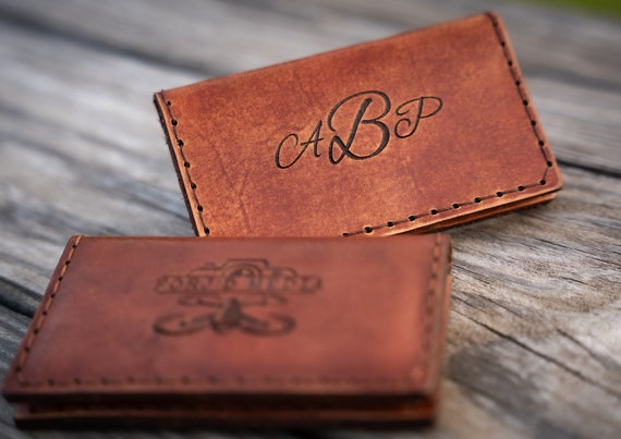 Personalized Leather Business Card Holder