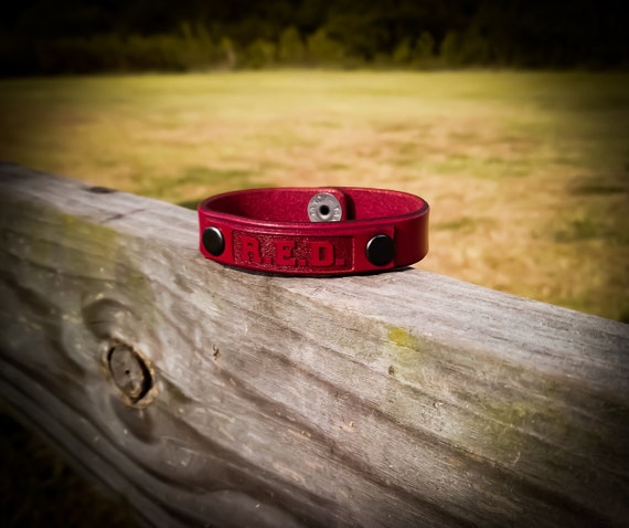 Remember Everyone Deployed R.E.D. Leather Bracelet.