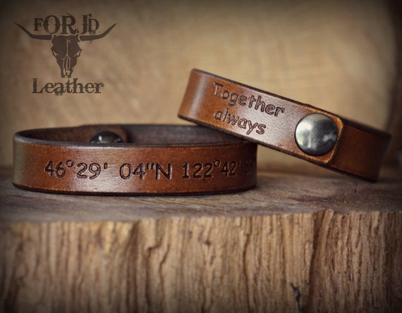 Men's leather bracelet, women's leather bracelet, Molon Labe leather bracelet