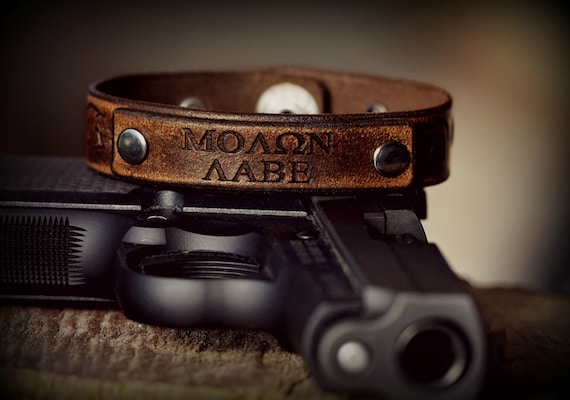 FLASH SALE Molon Labe Leather Strap