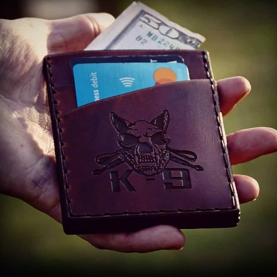 Handmade Minimalist Leather Wallet - Engraved Leather Wallet