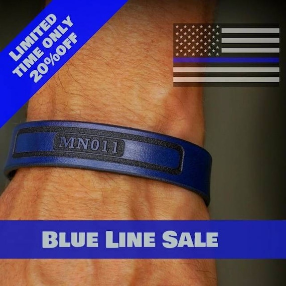 Premium Blue Line Leather Strap