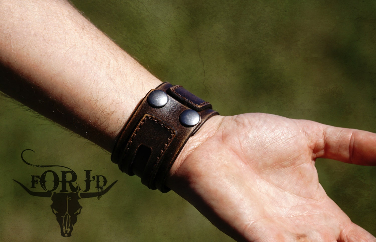 Custom leather deals cuff bracelet