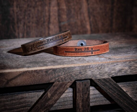 Martha Krejci Rev. 3:8 Leather Bracelet