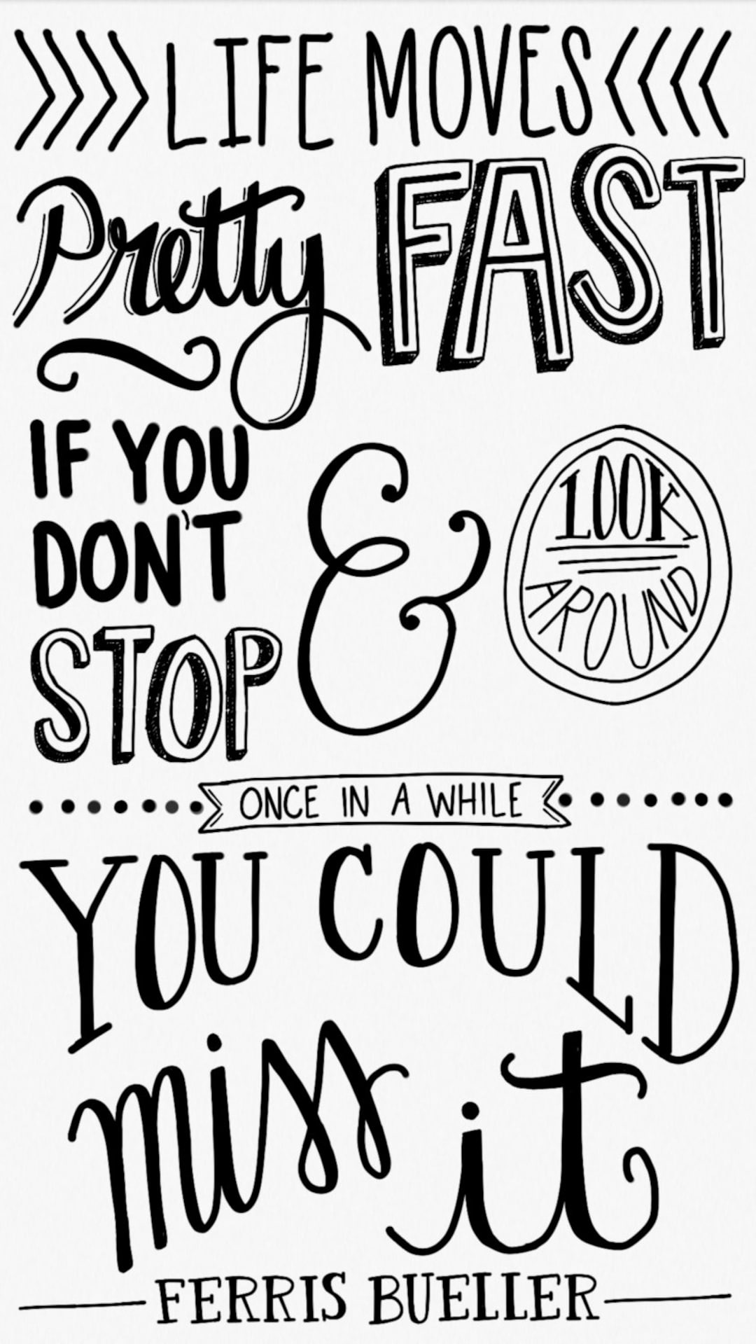 Life Moves Pretty Fast ferris Bueller Printable, Ferris Buellers Day