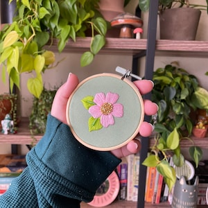 Beaded Floral Art | 4” Embroidery Hoop