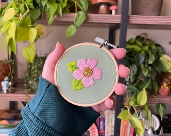 Beaded Floral Art | 4” Embroidery Hoop