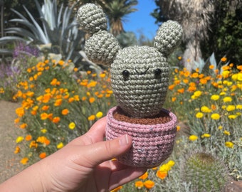 Bunny Ear Cactus Crochet Potted Plant Plushie