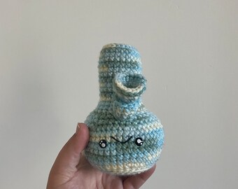 Crochet Bong Plushie - Variegated Pale Blue