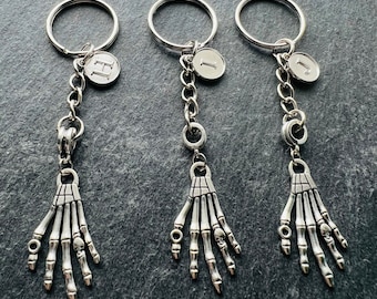 Skeleton Hand Gift / Spooky Halloween Keyring / Trick or Treat Gift / Skelton Keychain
