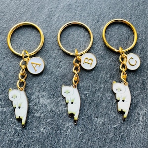 Cat Gift For her / Cat Keyring / Personalised Keyring / Cat Gifts