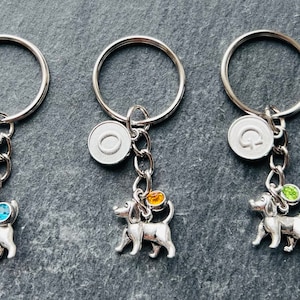 Beagle Dog Gifts Keyring / Beagle Gift For Her / Initialled Keychain / Personalised Keyring