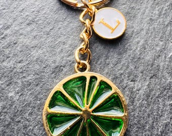 Grapefruit Slice Gift / Grapefruit Lime Keyring / Lime Slice Present / Fruit Segment Gift / Stocking Stuffer / Lime Grapefruit Keychain