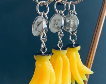 Yellow Banana Gift / Banana Keyring  / Banana Gift /  Personalised Keyring / Gift For Her