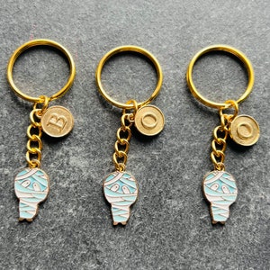 Halloween Mummy Keyring, Cute Halloween Keychain, Spooky Keyring, Trick or Treat Keyring