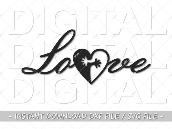 Love Heart Dxf Cnc Plasma Laser Svg Cricut Silhouette Cuttable Etsy