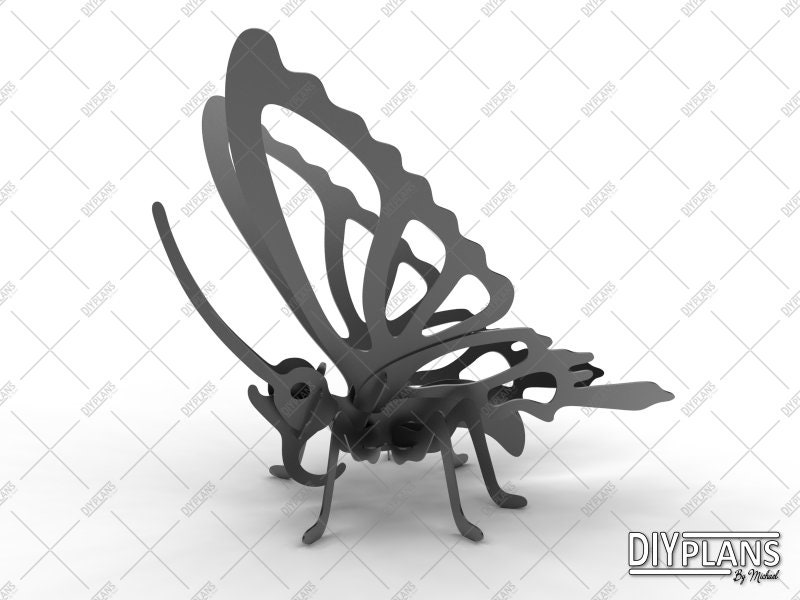 Butterfly 3D Puzzle DXF File CNC Plasma Laser Waterjet Cut Etsy