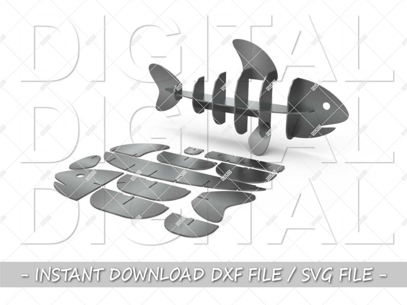 Download Fish Dxf File Cnc Plasma Laser Waterjet Svg File Cut File Cuttable Vector Files 3d Puzzle Metal Art Garden Decoration Home Decor Metalworking Craft Supplies Tools