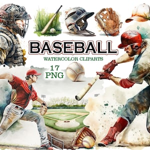 Baseball watercolor clipart, Baseball png, Watercolor sports, Baseball sublimation, Baseball mom, Baseball bat, Ball png Baseball player png