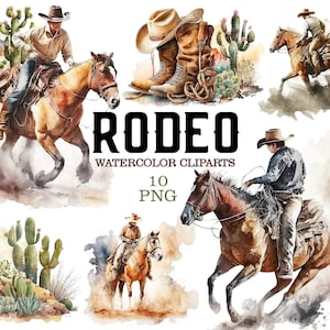 Rodeo watercolor clipart, Watercolor clipart, Western clipart png, Cowboy clipart, Watercolor horse, Farmhouse clipart, Cactus rodeo png