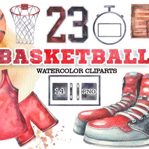 Basketball Aquarell Clipart, Basketball Geburtstagseinladung, Basketball Sublimation, Basketball png, Sport Clipart, Basketball Party Ball