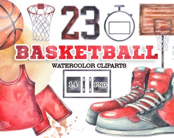 Basketball watercolor clipart, Basketball Birthday Invitation, Basketball sublimation, Basketball png, Sports clipart, Basketball party ball