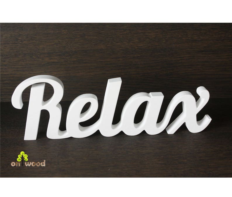 Wooden Relax Sign Free Standing Letters for Bathroom or Spa Etsy