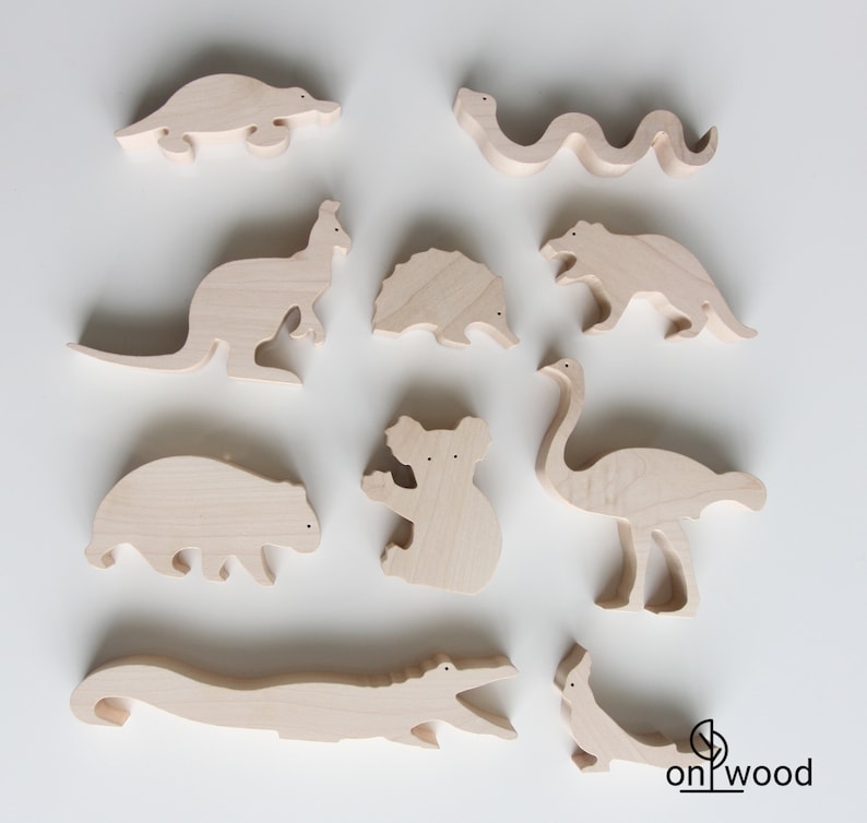 Australia Animals Toys Set. Wooden Toys for Toddlers. Etsy