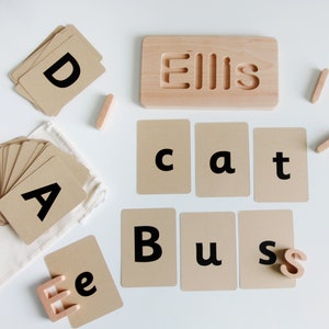 Englisch Alphabet Lernkarten - Montessori Buchstaben lernen - Kleinbuchstaben Großbuchstaben Doppelseitige Karten - Größe A6
