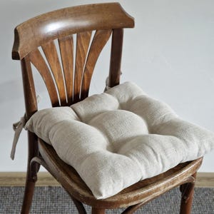 Natural Undyed Linen Chair Cushions for Sustainable Elegance