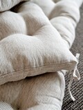 Striped Linen Bench Cushion with Ties - Stylish Comfort for Your Home