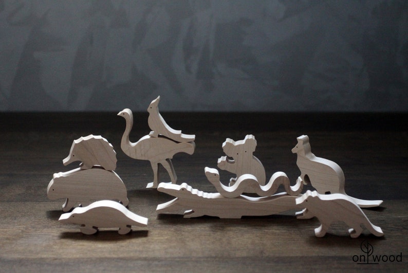 Australia Animals Toys Set. Wooden Toys for Toddlers. Etsy
