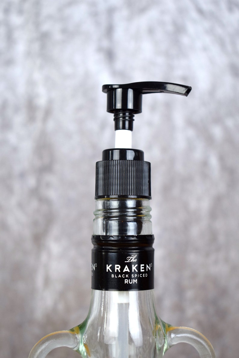 The Kraken Rum Bottle Soap Dispenser Upcycled Gift UK Etsy