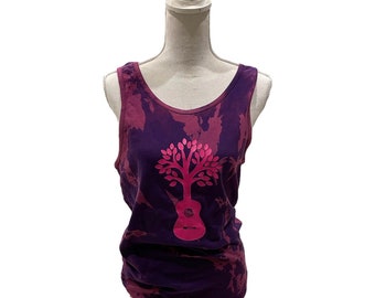 Roze en paarse omgekeerde tie-dye tanktop