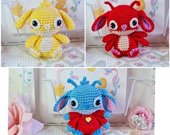 Experiment 626, Amigurumi disney au crochet Rueben ou Leroy de Lilo and Stitch FABRIQUÉ SUR COMMANDE