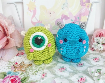 Sulley ou Mike Wazowski de Monsters inc peluche poupée amigurumi disney pixar au crochet Uufufy FABRIQUÉ sur commande