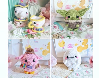 Chip and Mrs potts, Bing bang, bébé extraterrestre et Baymax big hero 6 poupée amigurumi disney au crochet en peluche Uuffy FABRIQUÉ SUR COMMANDE