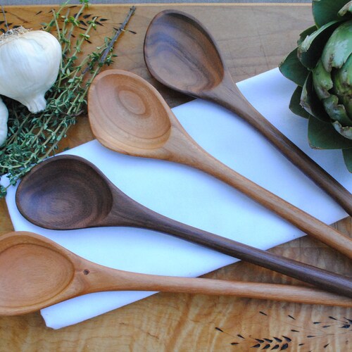 12 Wooden Corner Spoon Handmade Lancaster Cast Iron Etsy