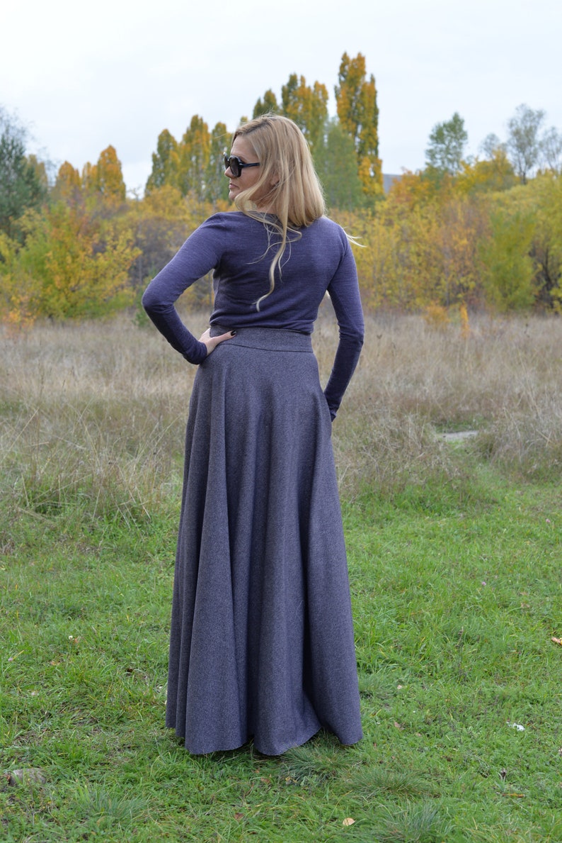 Maxi Wool Dress, Maxi Skirt Long, Plus Size Clothing, Winter High Waist Victorian Skirt, Minimalist Formal Skirt, Elegant Maxi Wool Skirt