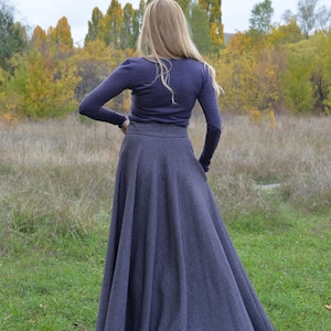 Maxi Wool Dress, Maxi Skirt Long, Plus Size Clothing, Winter High Waist Victorian Skirt, Minimalist Formal Skirt, Elegant Maxi Wool Skirt