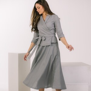 Grey Linen Skirt, Linen Long Skirt, High Waisted Skirt, Victorian Skirt, Minimalist Skirt, Everyday Skirt, Flare Skirt