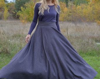 Maxi Wool Skirt, Maxi Skirt Long, Plus Size Clothing, Winter High Waist Victorian Skirt, Minimalist Formal Skirt, Elegant Maxi Wool Skirt