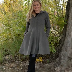 Einreiher Wollmantel, Damen Kapuzenmantel, Wollmantel mit Kapuze, Prinzessin Mantel mit Kapuze, Plus Size Kleidung, Xs Wollmantel, formeller Wollmantel
