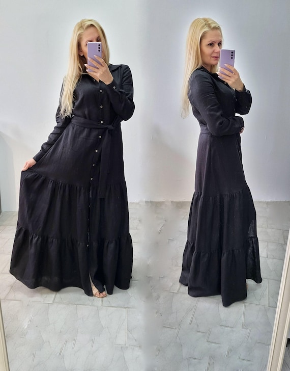 oversized tiered maxi shirt dress YOURS Plus Size Blue Tiered Maxi Chambray Shirt Dress